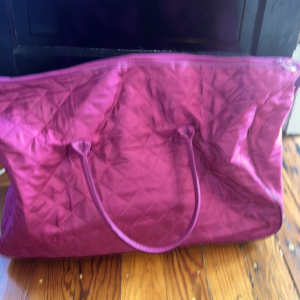 Vera Bradley lighted up wheeled duffel carry on plum quilted
